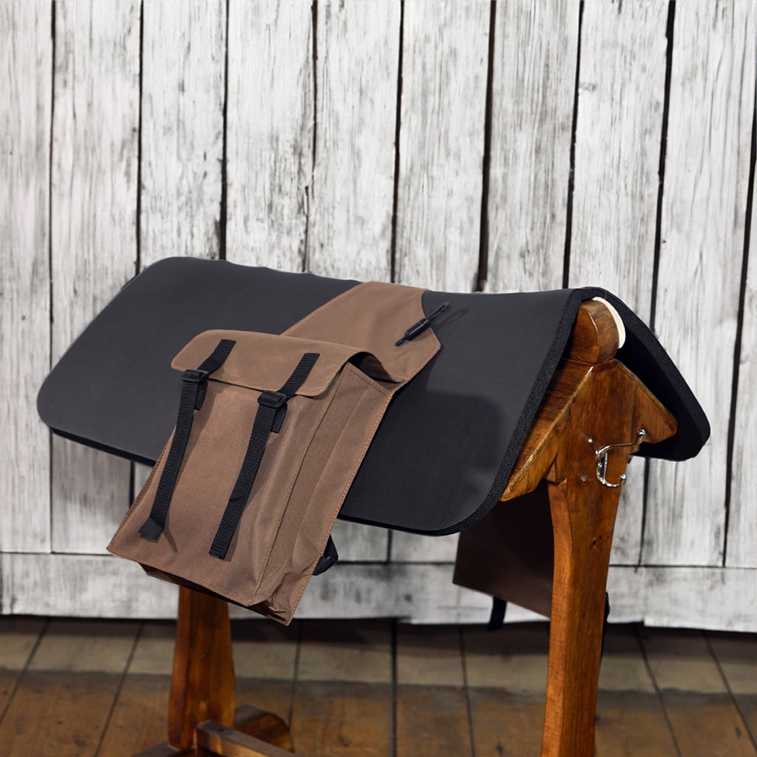 Nylon saddle bag brown
